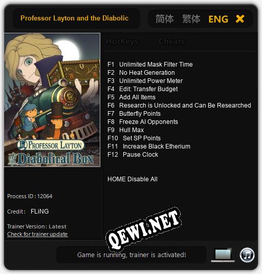 Трейнер для Professor Layton and the Diabolical Box [v1.0.7]