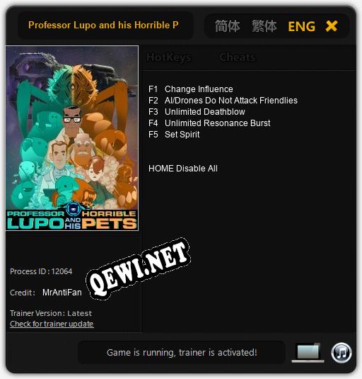 Professor Lupo and his Horrible Pets: Трейнер +5 [v1.1]