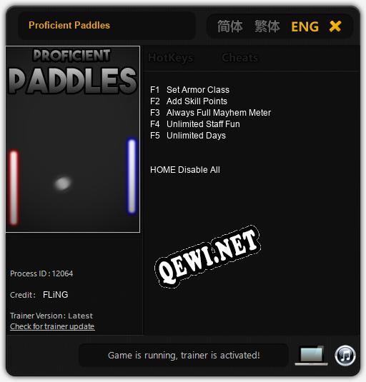 Proficient Paddles: Трейнер +5 [v1.4]