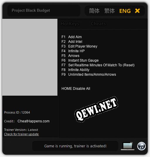Трейнер для Project Black Budget [v1.0.2]