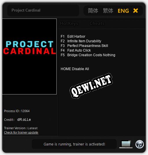 Project Cardinal: Читы, Трейнер +5 [dR.oLLe]