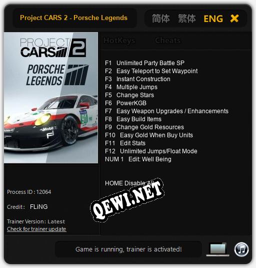 Project CARS 2 - Porsche Legends: Читы, Трейнер +13 [FLiNG]