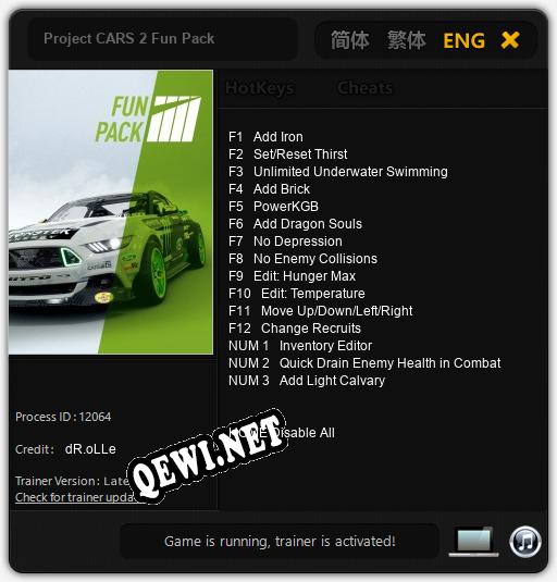 Project CARS 2 Fun Pack: Трейнер +15 [v1.1]