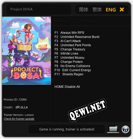 Project DOSA: ТРЕЙНЕР И ЧИТЫ (V1.0.33)