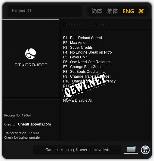 Project DT: Читы, Трейнер +11 [CheatHappens.com]