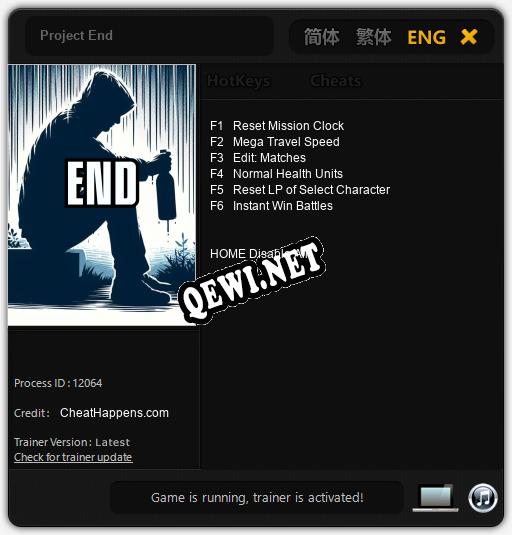 Трейнер для Project End [v1.0.7]