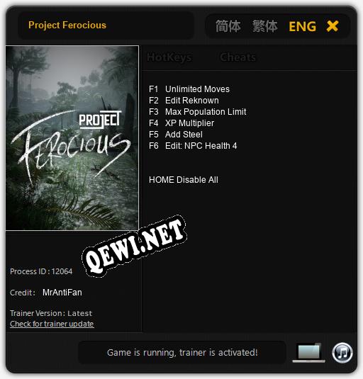 Project Ferocious: ТРЕЙНЕР И ЧИТЫ (V1.0.36)