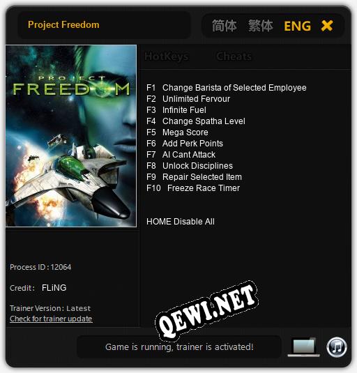 Трейнер для Project Freedom [v1.0.7]