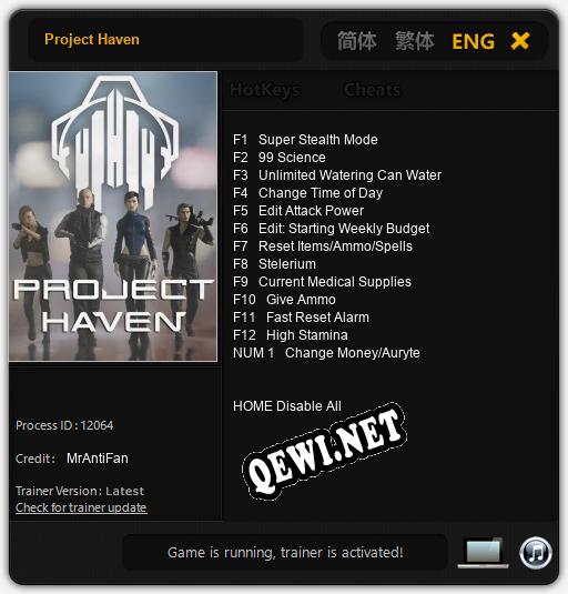 Трейнер для Project Haven [v1.0.6]