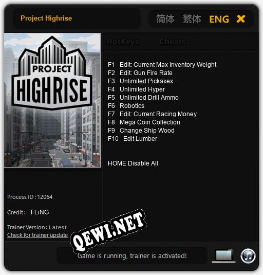 Project Highrise: Трейнер +10 [v1.9]