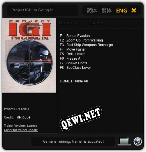 Project IGI: Im Going In: Трейнер +8 [v1.9]