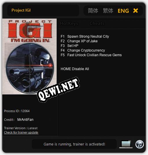 Project IGI: Читы, Трейнер +5 [MrAntiFan]