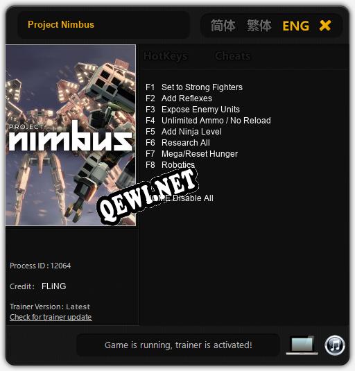 Project Nimbus: Читы, Трейнер +8 [FLiNG]