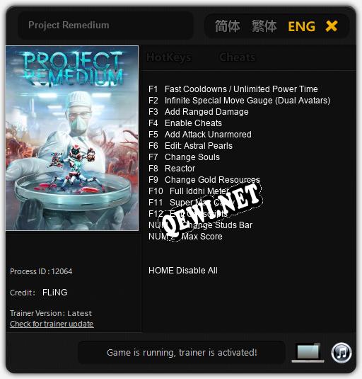 Project Remedium: Трейнер +14 [v1.5]