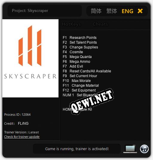 Project: Skyscraper: Трейнер +13 [v1.6]