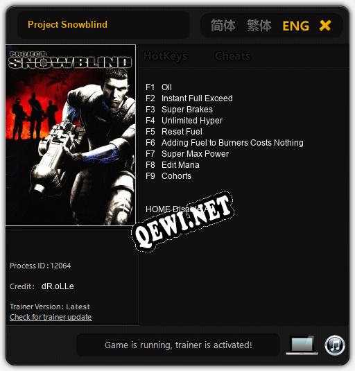 Project Snowblind: Трейнер +5 [v1.1]