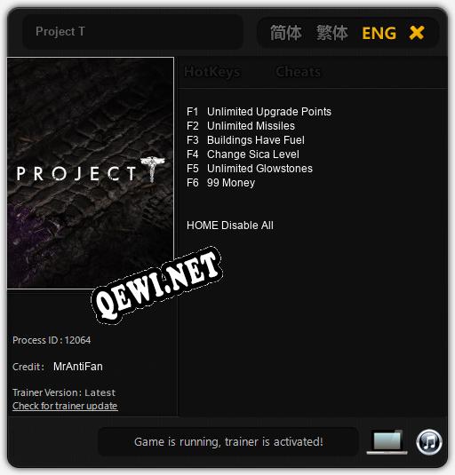 Project T: Трейнер +6 [v1.3]