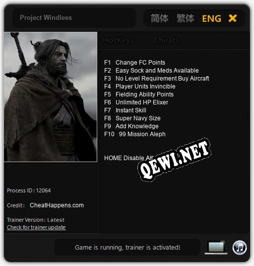 Трейнер для Project Windless [v1.0.7]