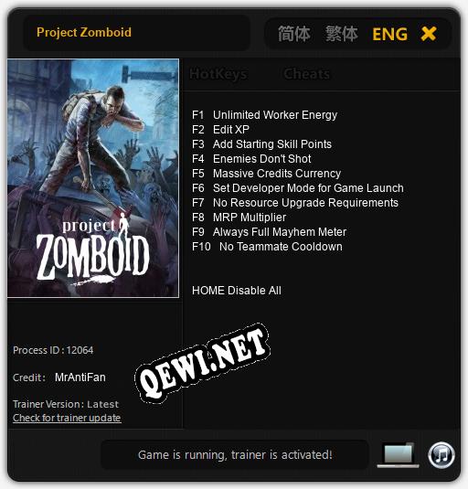 Project Zomboid: Трейнер +10 [v1.8]