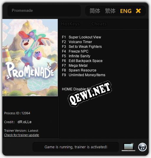Promenade: Читы, Трейнер +9 [dR.oLLe]