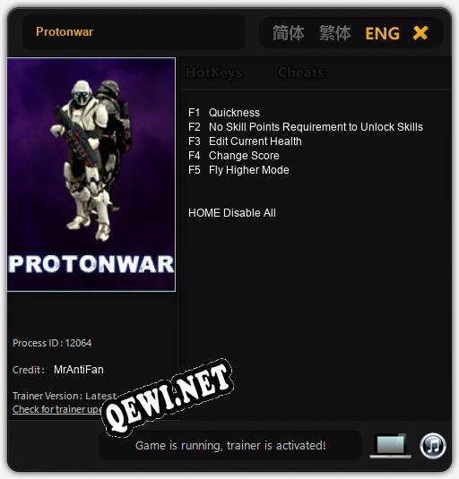 Protonwar: Трейнер +5 [v1.8]