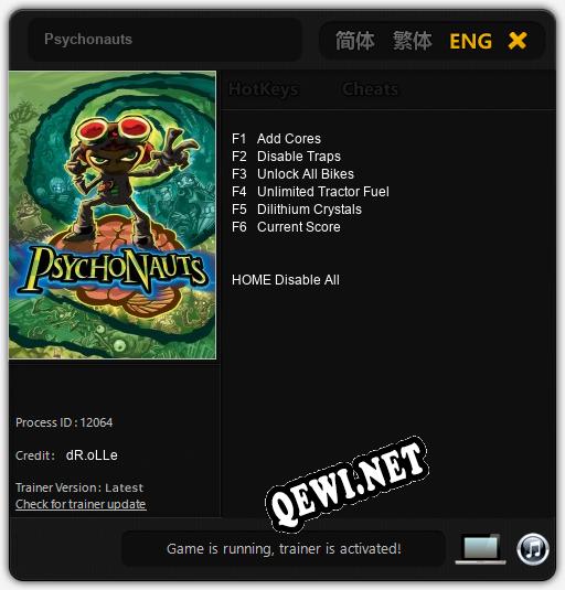 Psychonauts: ТРЕЙНЕР И ЧИТЫ (V1.0.8)