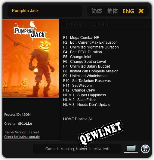 Трейнер для Pumpkin Jack [v1.0.1]