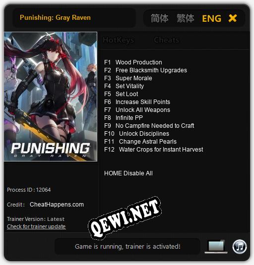 Трейнер для Punishing: Gray Raven [v1.0.4]