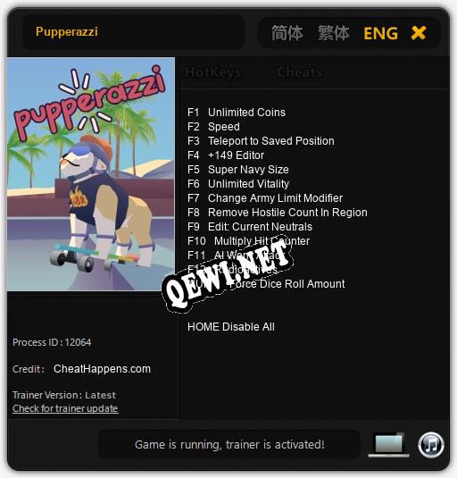 Pupperazzi: Трейнер +13 [v1.8]