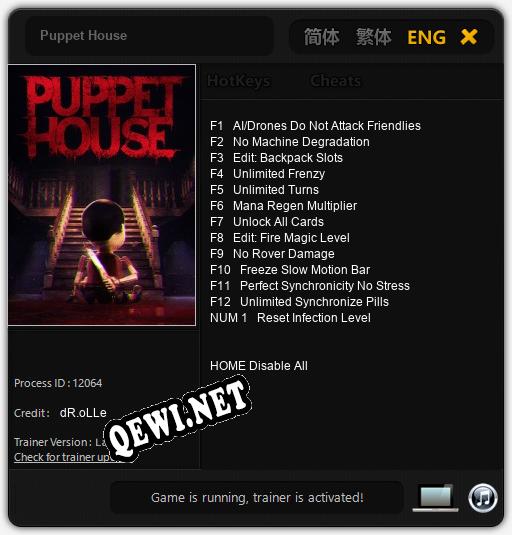 Puppet House: Трейнер +13 [v1.6]
