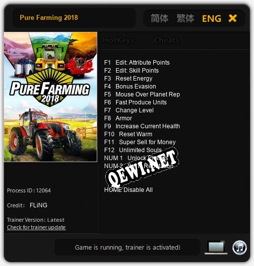 Pure Farming 2018: Трейнер +14 [v1.5]