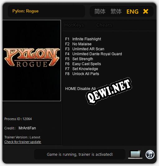 Pylon: Rogue: ТРЕЙНЕР И ЧИТЫ (V1.0.43)