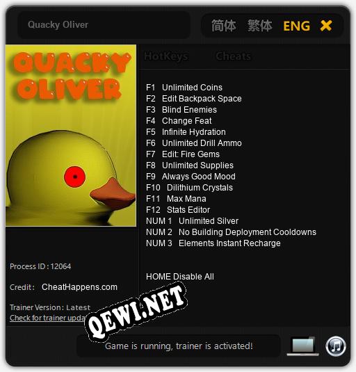 Quacky Oliver: Читы, Трейнер +15 [CheatHappens.com]
