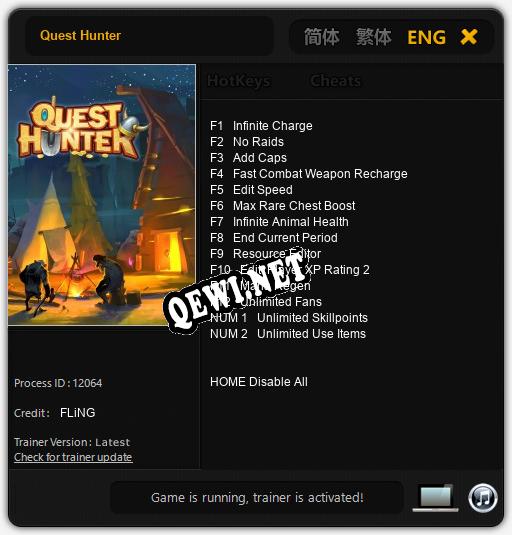 Quest Hunter: ТРЕЙНЕР И ЧИТЫ (V1.0.49)