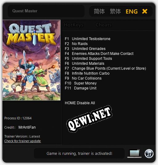 Трейнер для Quest Master [v1.0.4]