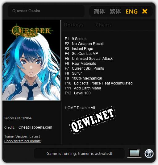 Quester Osaka: Читы, Трейнер +12 [CheatHappens.com]