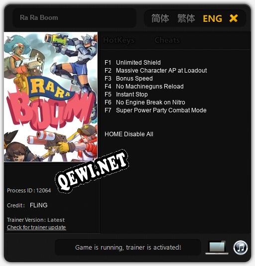 Ra Ra Boom: ТРЕЙНЕР И ЧИТЫ (V1.0.17)