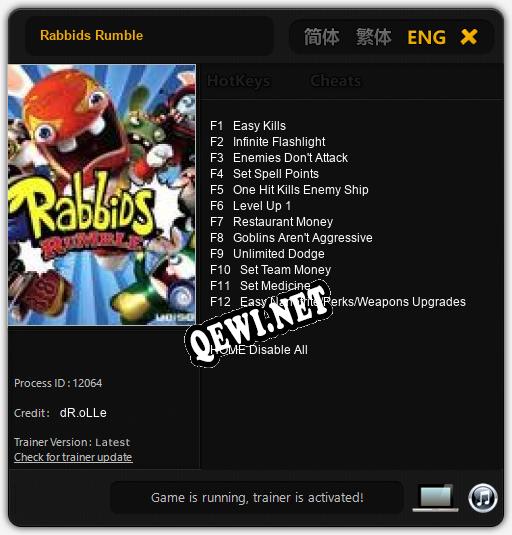 Трейнер для Rabbids Rumble [v1.0.3]