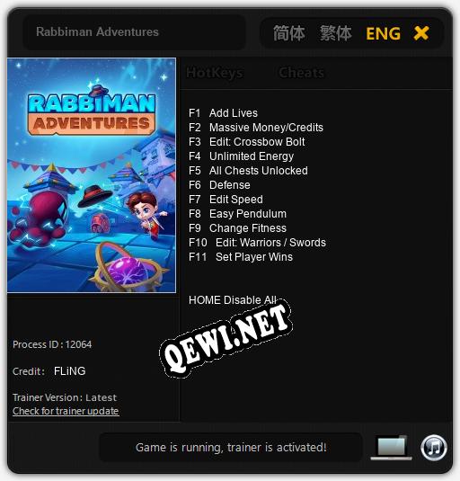 Трейнер для Rabbiman Adventures [v1.0.4]
