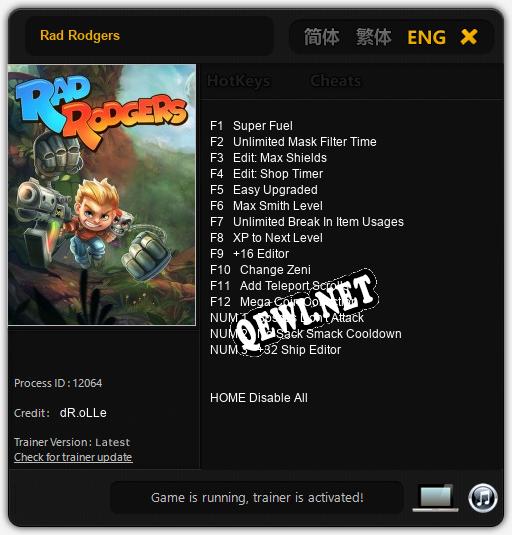 Rad Rodgers: Читы, Трейнер +15 [dR.oLLe]