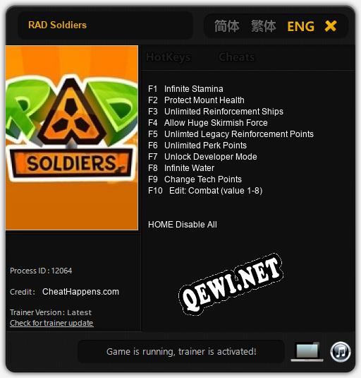 Трейнер для RAD Soldiers [v1.0.7]