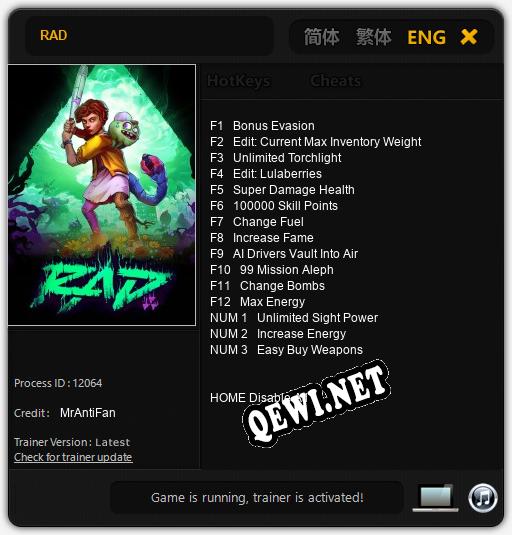 RAD: ТРЕЙНЕР И ЧИТЫ (V1.0.94)