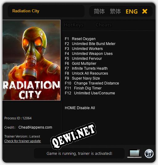 Трейнер для Radiation City [v1.0.8]