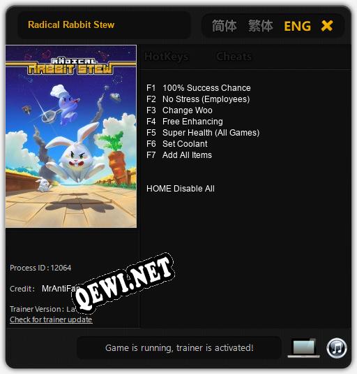 Radical Rabbit Stew: ТРЕЙНЕР И ЧИТЫ (V1.0.10)