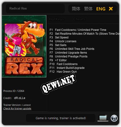 Radical Rex: ТРЕЙНЕР И ЧИТЫ (V1.0.99)