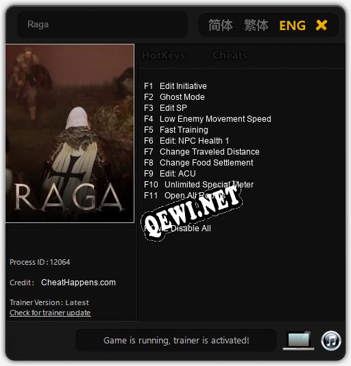 Raga: Читы, Трейнер +11 [CheatHappens.com]