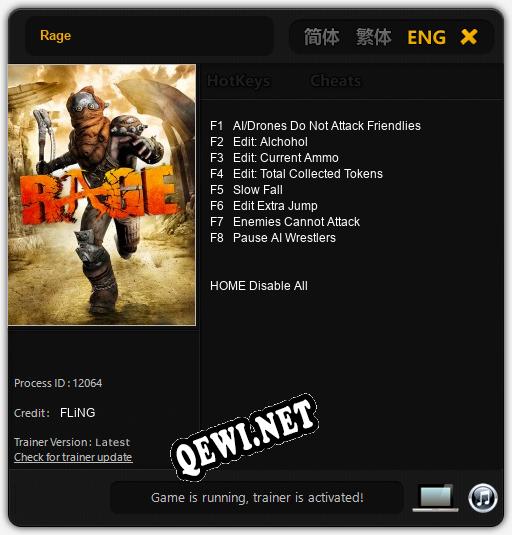 Трейнер для Rage [v1.0.1]