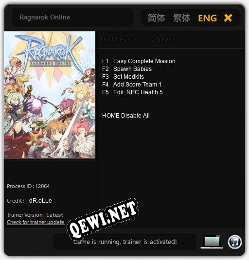 Ragnarok Online: Читы, Трейнер +5 [dR.oLLe]