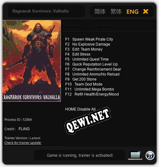 Ragnarok Survivors: Valhalla: Трейнер +12 [v1.4]