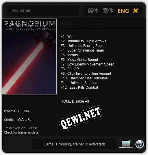Ragnorium: ТРЕЙНЕР И ЧИТЫ (V1.0.1)